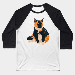 Chonky Calico Sitting Baseball T-Shirt